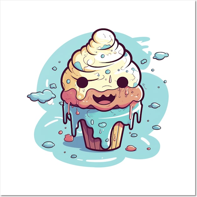 Cute Ice Cream Cone Wall Art by CEYLONEX